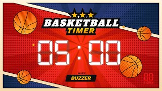 5 Minute Timer Basketball Buzzer , basketball spin with Start and Finish Buzzer Sound HD Free!