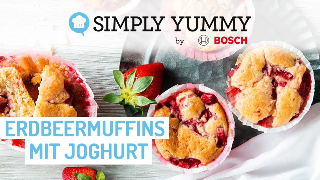 Saftige Erdbeer-Muffins mit Joghurt 🍓 | SIMPLY YUMMY Rezepte - YouTube