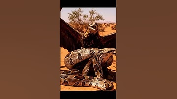 Eagle Attacks Python Snake in Desert – Who Wins? #desert