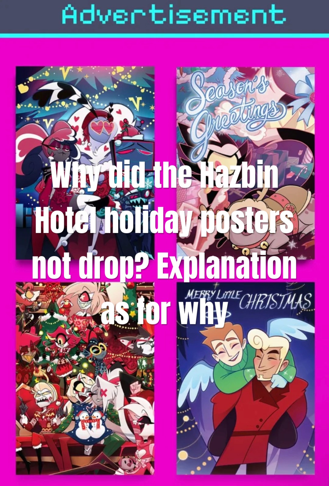 Explaining why did the Hazbin Hotel holiday posters never dropped