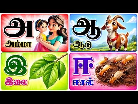 Tamil Alphabets for Kids | தமிழ் Tamil Uyir Ezhuthukkal | அ முதல் ஔ வரை | உயிரெழுத்துக்கள்