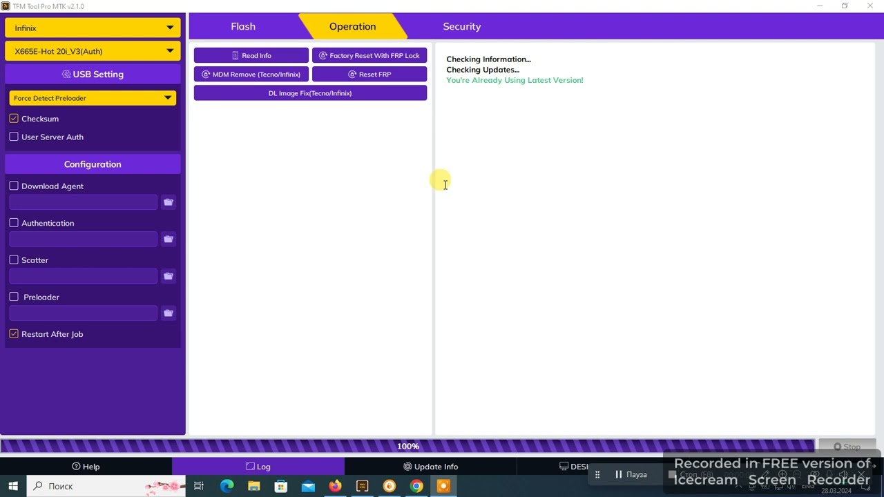 FRP Bupass Infinix Hot 20i X665E TFM Tool Pro