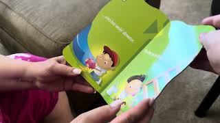 Reading aloud to Chutes and Ladders: Let’s Count to Five