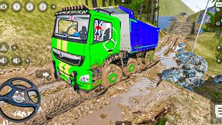 HEAVY 12 WHEELS BHARAT BENZ TRUCK IN EXTREMELY OFF-ROAD | BUS SIMULATOR INDONESIA screenshot 5