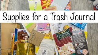 Materials or supplies for a trash junk journal 😁