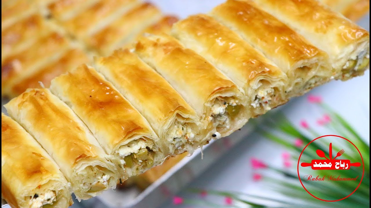 أسهل واسرع وجبة فطور بدون عجن ولا تعب بوريك التركي بالجبن والزيتون مع رباح محمد