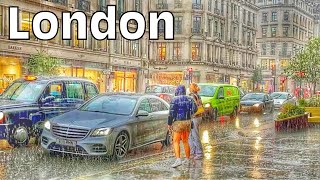 London In Heavy Rain and Thunderstorms Aug 2022