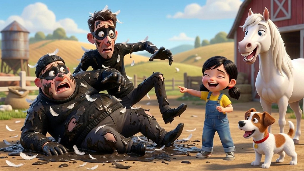 Clumsy Thieves vs Brave Girl! Epic Farm Rescue Mission 🐴 | Barny Boom