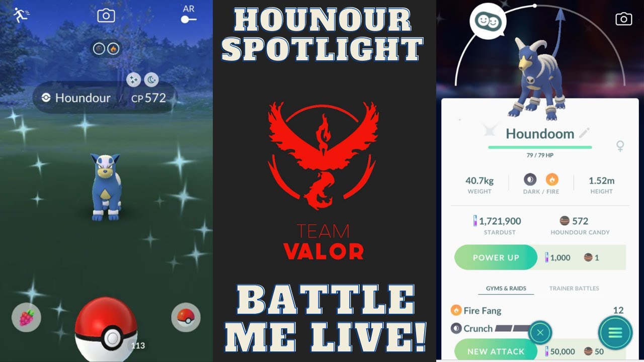 *NEW* HOUNDOUR SPOTLIGHT HOUR IN POKEMON GO! POKEMON GO LIVESTREAM! BATTLE ME!