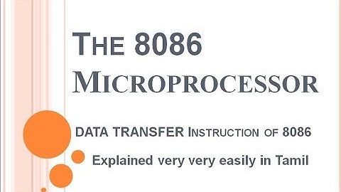 Data Transfer Instructions of 8086