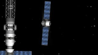 redocking a satellite to the ESH and moving the space hub to a higher orbit