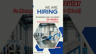 VACANCY ANNOUNCEMENTJob Title: Sr. Manager / AGM – R & D (Wash) #appareljobs #jobcircular2025