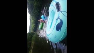 Floating down the Clarion River in Cook Forest