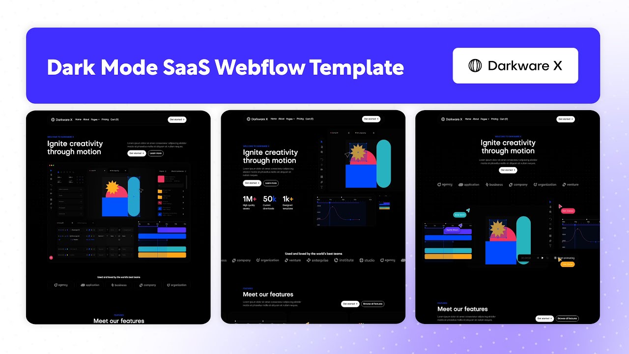 Dark Mode SaaS Website Template | Darkware X - BRIX Templates - YouTube