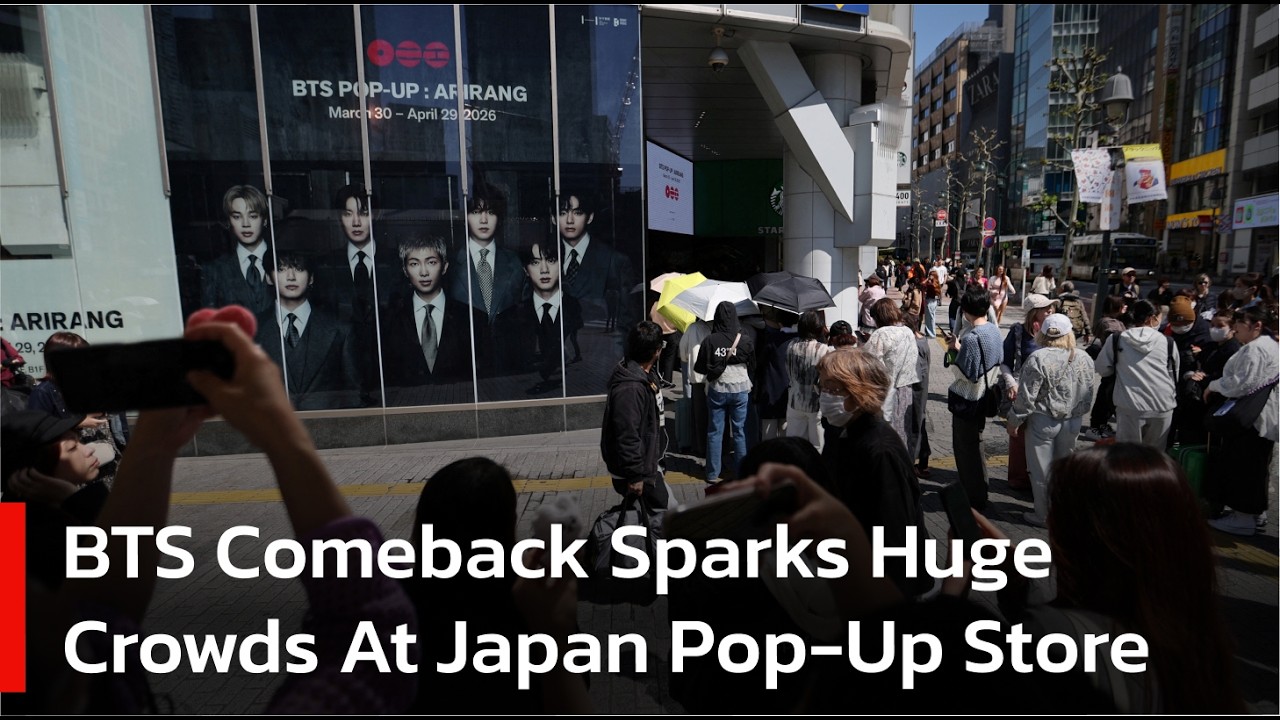 BTS Comeback Sparks Huge Crowds at Japan Pop-Up Store | AC1S - YouTube
