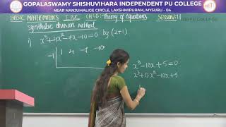 BASIC MATHS | 1st PUC | CH 03 | THEORY OF EQUATIONS - CUBIC EQUATION | S11