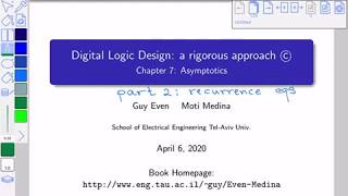 Digital Logic Design (Ch. 7 part 2): How to solve simple recurrence equations?