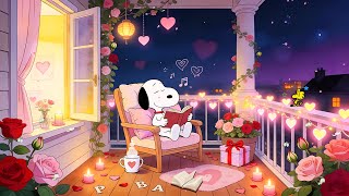 Download Lagu Snoopy’s Valentine Night Balcony 🌙 Cozy Lofi Beats for Love \u0026 Chill MP3