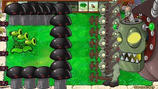 PLANTS VS ZOMBIES 1 Threepeater DoomShrom vs Dr. Zombos Tem Zombies ALL