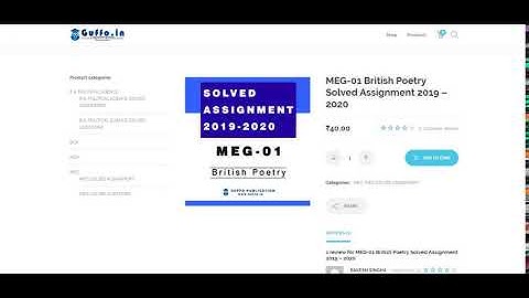 MEG 01 British Poetry Solved Assignment 2019 – 2020