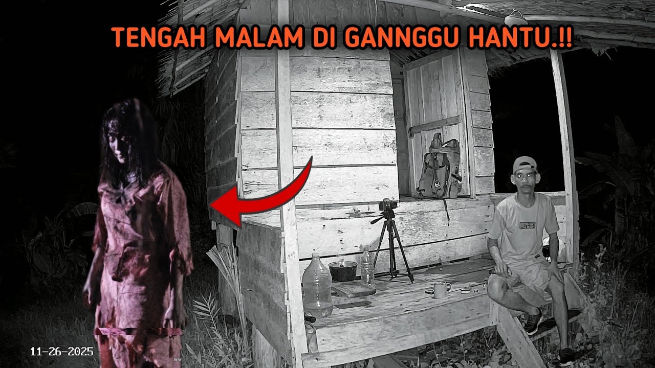 HOROR‼️TENGAH MALAM DI GANGGU HANTU SAAT NGINAP DI PONDOK TENGAH HUTAN
