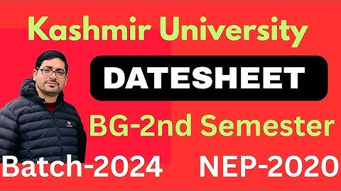 DATESHEET Issued For BG 2nd Semester (Batch-2024) Kashmir University #rakibzia #kashmiruniversity