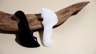 New Style Body Skincare Jade Guasha Mager Natural Black Obsidian Rock Quartz Stone Scr