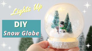 *DIY* DOLLAR TREE SNOW GLOBE ||  * LIGHTS UP * || Christmas Winter Craft
