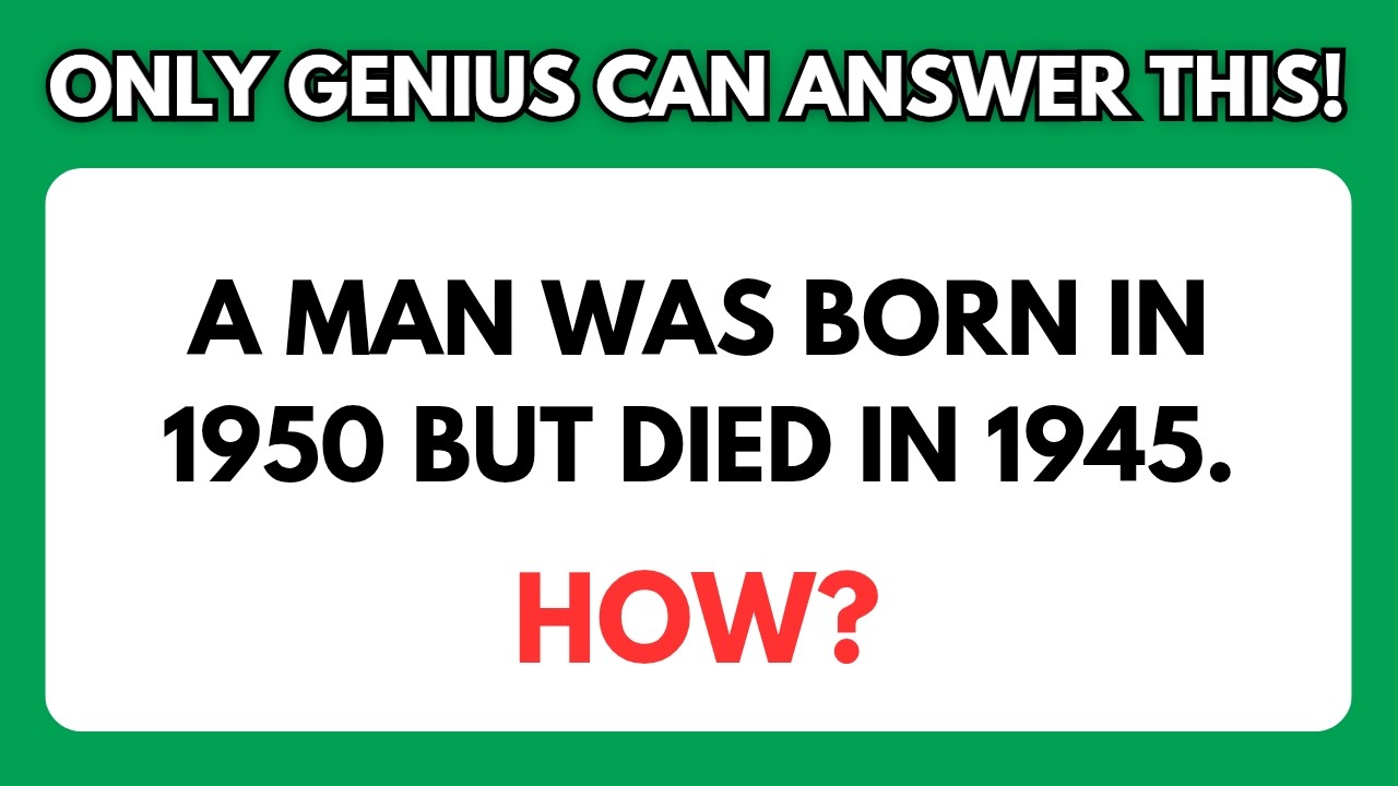 20 TRICKY RIDDLES ONLY A GENIUS CAN SOLVE!🔍 | ONLY A GENIUS CAN PASS THIS TEST