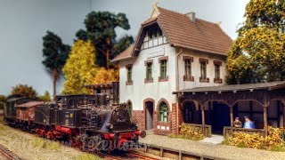 Beautiful model train layout of steam trains and steam locomotives used by German Reich Railways