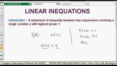 Linear Inequations - Introduction || Class 10 Maths ICSE ||