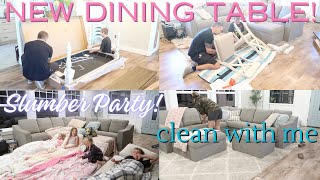 CLEAN WITH ME || New Farmhouse Dining Table || At Home With Jill