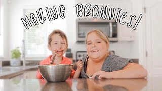 Maliyah Makes Brownies with Our 3 year old Nephew | Herrin Twins