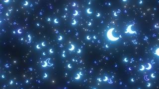 Blue Glowing Night Time Crescent Moon Shapes Raining Falling Down 4K Background VJ Video Effect screenshot 5