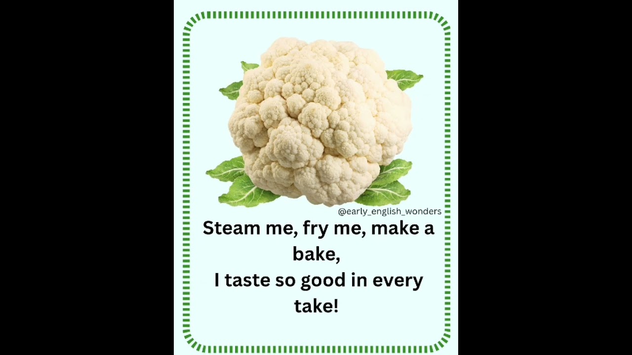 “I Am a Cauliflower” 🥦 | Vegetable Rhyme for Kids | Early English Wonders