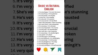 basic vs natural English|| daily use English sentences|| speaking english