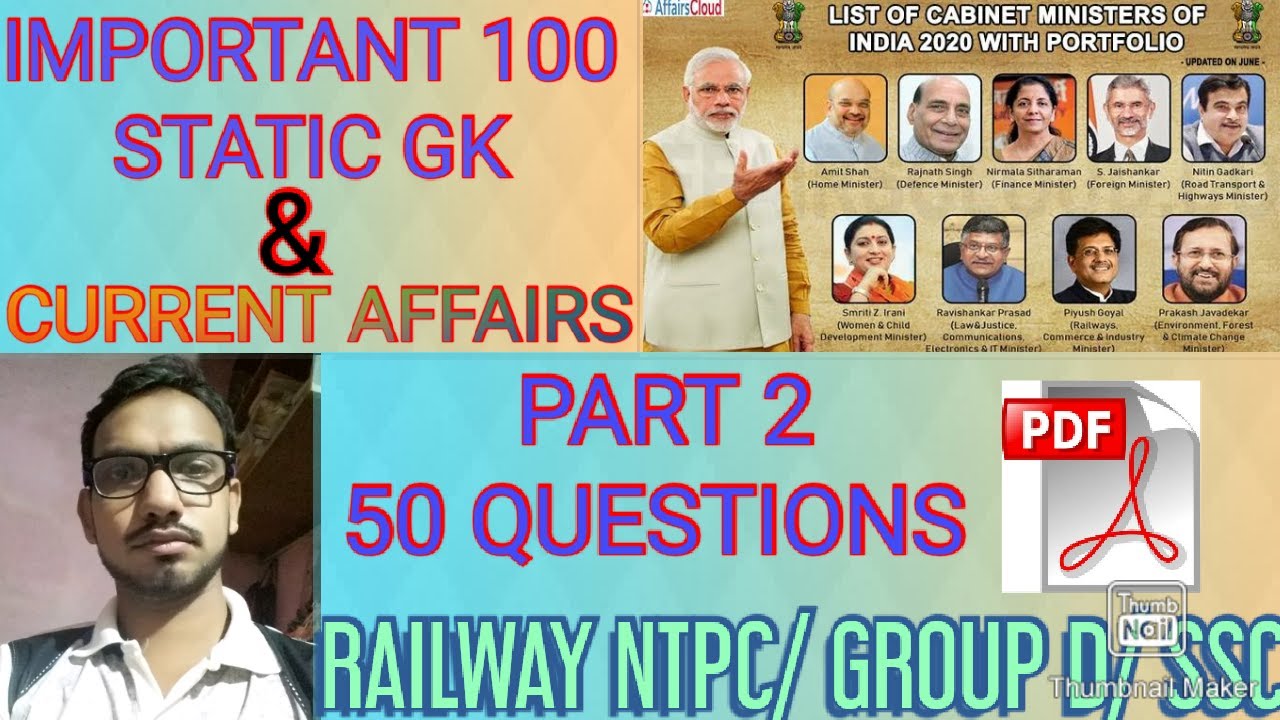 ## IMPORTANT 100 STATIC GK## PART 2 👉50 QUESTIONS 👈 Free Pdf 👇👇 - YouTube