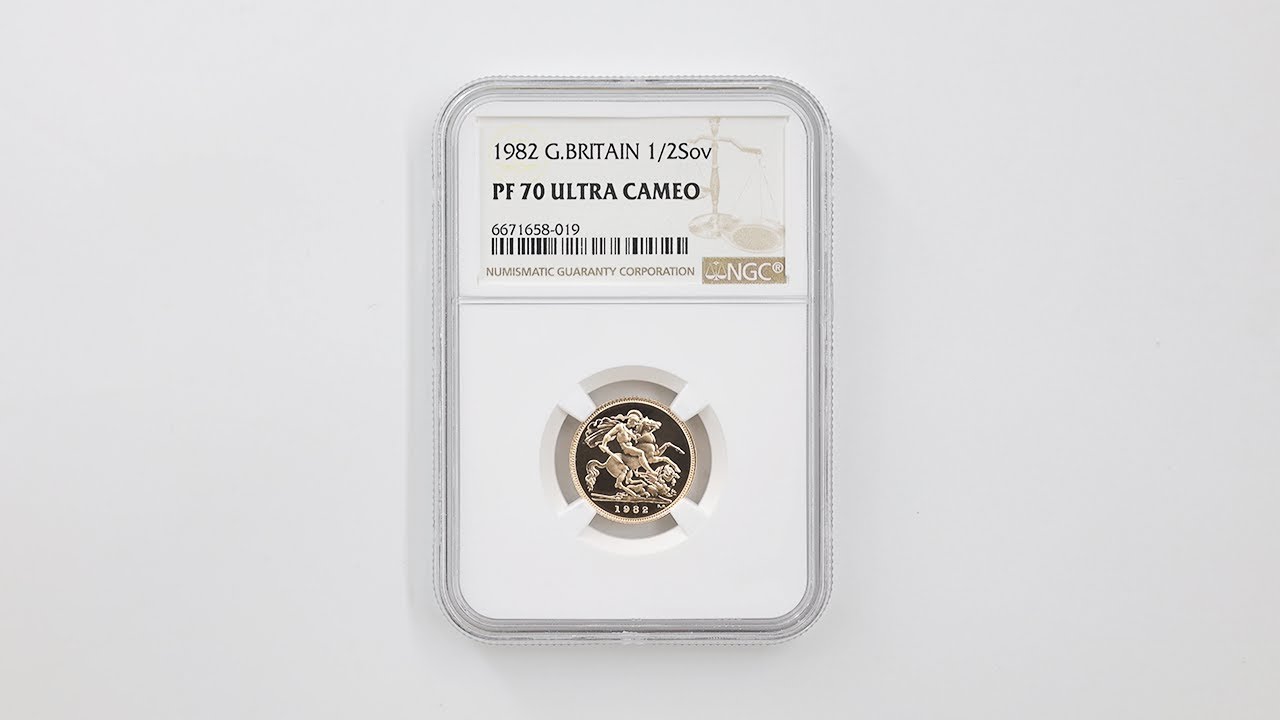 1982 英国 エリザベス2世 ソブリン 金貨 1/2 ポンド プルーフ NGC PF