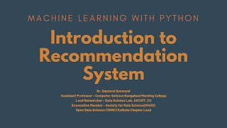 Introduction to Recommendation System