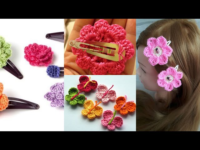 Whoamigo DIY Hair Clips Kit-Crochet Hair Pins Baby Girls Knitted Hairgrips  Handmade Hair Barrettes Crochet Kit-Gift for Beginners