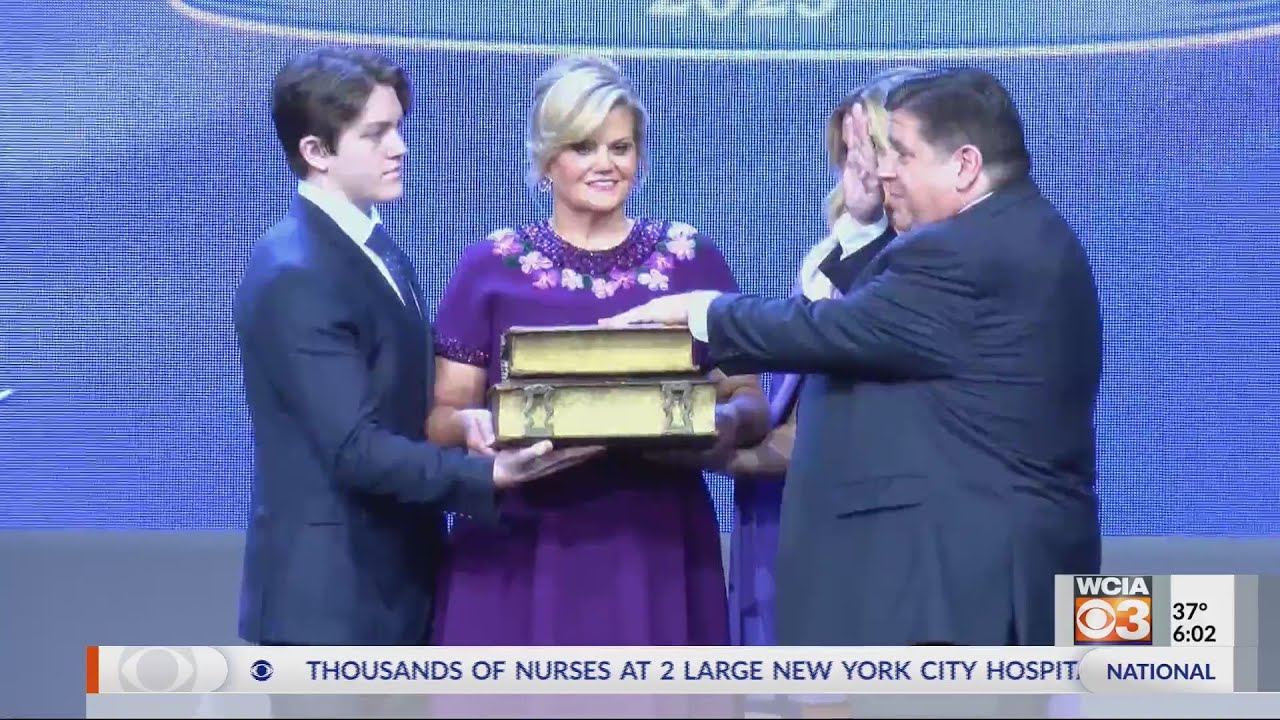 Governor J.B. Pritzker sworn in for second term as governor - YouTube