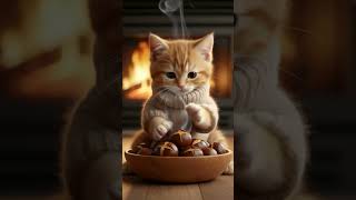 😼Autumn Chestnut Adventure 🍂 Cute Kitten and Mom Make Chestnut Cream! #chatonmignon #kittencomedy