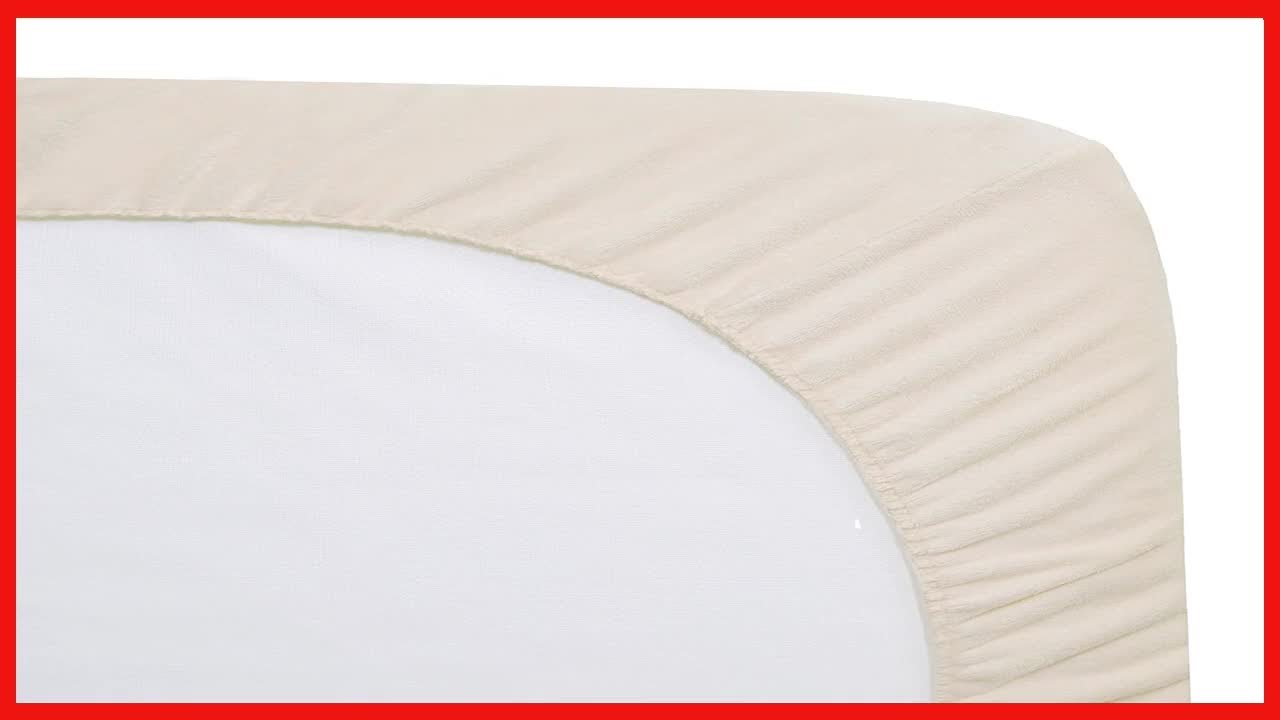 TL Care Heavenly Soft Chenille Mini Crib Sheet, Ecru, 24 x 38, for Boys and Girls