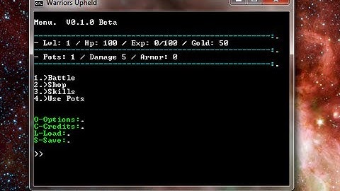 Warriors Upheld V0.1.0 | Batch File Game |