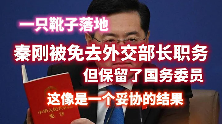 一隻靴子落地，泰剛被免去外交部長職務，但保留了國務委員。這像是一個妥協的結果。2023.07.25NO1937#秦剛#王毅 - 天天要聞