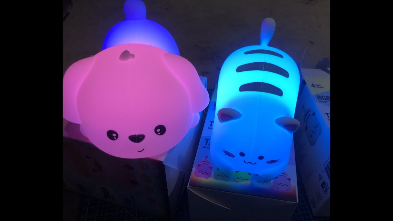 Распаковка ночника Crest | Мягкие силиконовые светильники, меняющие цвет, для детских комнат и яслей