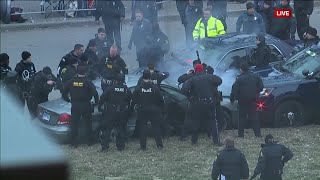 Car chase through Kansas City parade route