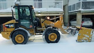 CAT Loader With Metal Pless Snow Plow vs. Big Snow Storm #metalpless #oddlysatisfying #wheelloader