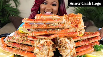 SEAFOOD BOIL MUKBANG , SNOW CRAB LEGS , BLOVES SAUCE