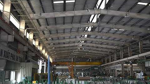 Quạt trần công nghiệp HVLS cho nhà máy thép